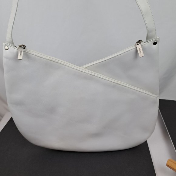 Hobo International White Shoulder Bag Asymmetrical Minimalist Design - Picture 2 of 16